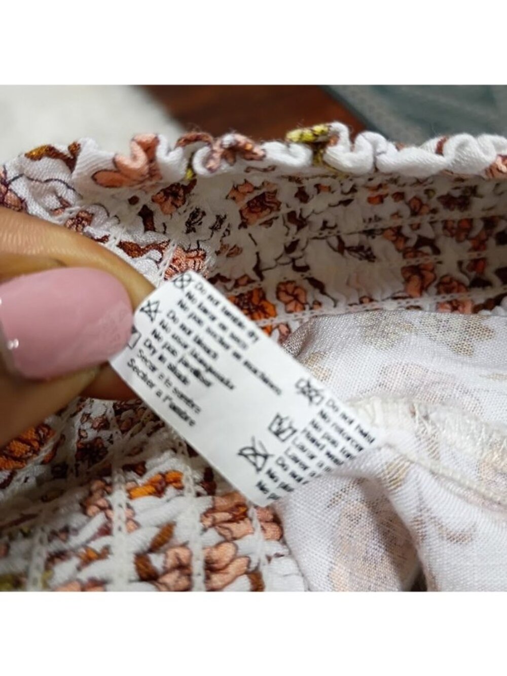 Floral High-Slit Maxi Skirt By Maaji Smocked Waist Small 100% Viscose Lightweigh - Picture 14 of 15